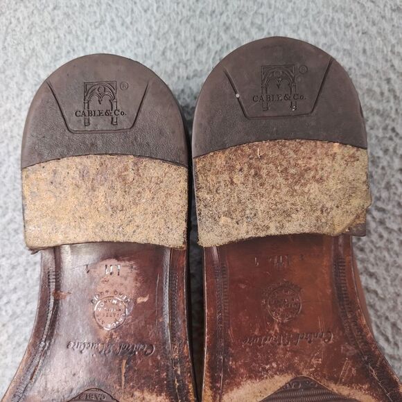 Cable & Co Executive Cap Toe Oxford Dress Shoes Brown Leather Lace Up Mens 11 D - Picture 16 of 16